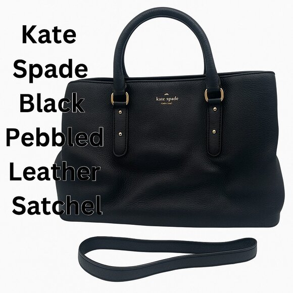 kate spade Handbags - Kate Spade Black Pebbled Leather Satchel Tote Purse